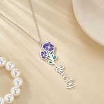 Personalizado Nacimiento Flor Delicado collar floral con nombre Cumpleaños Aniversario Regalo de boda para las mujeres niñas