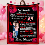 Personalised Rose Heart Cartoon Character Soft Throw Blanket with Name Valentine's Day Anniversary Gift Gift for Family Friends