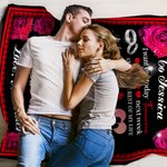 Personalised Rose Heart Cartoon Character Soft Throw Blanket with Name Valentine's Day Anniversary Gift Gift for Family Friends