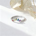 Personalisierte Marquise Birthstone Ring Zierliche Schmuck Geburtstag Valentinstag Jahrestag Geschenk für Frauen