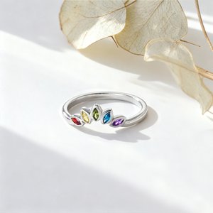 Personalized Marquise Birthstone Ring Dainty Jewelry Birthday Valentine's Day Anniversary Gift for Women