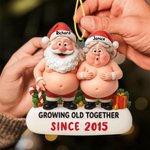 Personalized Cartoon Character Christmas Funny Couple Acrylic Ornament with Name and Year Home Decor Anniversary Christmas Gift for Family Couple