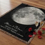 Mappa stellare personalizzata Fasi lunari Coperta morbida con nome, titolo, data e posizione Decorazione per la casa Regalo di San Valentino per l'anniversario di matrimonio della coppia