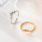 Personalisierte Marquise Birthstone Ring Zierliche Schmuck Geburtstag Valentinstag Jahrestag Geschenk für Frauen