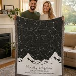 Mappa stellare personalizzata Fasi lunari Coperta morbida con nome, titolo, data e posizione Decorazione per la casa Regalo di San Valentino per l'anniversario di matrimonio della coppia