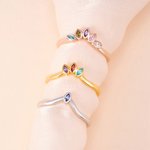 Personalisierte Marquise Birthstone Ring Zierliche Schmuck Geburtstag Valentinstag Jahrestag Geschenk für Frauen