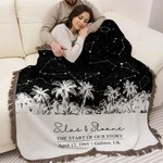 Mappa stellare personalizzata Fasi lunari Coperta morbida con nome, titolo, data e posizione Decorazione per la casa Regalo di San Valentino per l'anniversario di matrimonio della coppia