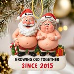 Personalized Cartoon Character Christmas Funny Couple Acrylic Ornament with Name and Year Home Decor Anniversary Christmas Gift for Family Couple