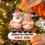 Personalized Cartoon Character Christmas Funny Couple Acrylic Ornament with Name and Year Home Decor Anniversary Christmas Gift for Family Couple