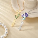 Personalizado Nacimiento Flor Delicado collar floral con nombre Cumpleaños Aniversario Regalo de boda para las mujeres niñas