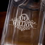 Personalised Vintage Frame Whiskey Decanter Glasses and Wooden Box Set with Name and Initial Home Decor Father's Day Christmas Gift for Fathers