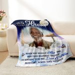 Personalized Starry Sky Moon Cloud Soft Throw Blanket with Photo Remembrance In Loving Memory Sympathy Gift for Loss of Loved One