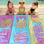 Personalisierte niedlichen hellen Namen schnell trocknen weich überdimensioniert Strand Handtuch Strand Party Geburtstag Geschenk für Kinder Frauen