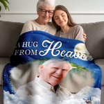 Personalized Starry Sky Moon Cloud Soft Throw Blanket with Photo Remembrance In Loving Memory Sympathy Gift for Loss of Loved One