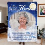 Personalized Starry Sky Moon Cloud Soft Throw Blanket with Photo Remembrance In Loving Memory Sympathy Gift for Loss of Loved One