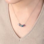 Personalised 1-9 Family Birthstones Women Necklace Dainty Jewellery Birthday Mother's Day Gift for Mom Grandma