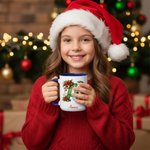 Gepersonaliseerde 325 ml / 445 ml Keramische Mok met Sneeuwpopmotief met Naam en Initiaal Dagelijks Gebruik Kerstcadeau voor Familie en Vrienden