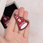 Pendientes personalizados de cuero artificial con nombre e inicial de porrista Megáfono de purpurina Cumpleaños Regalo de equipo para entusiastas de las porristas