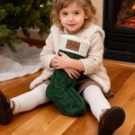 Personalized Rustic Leather Patch Knitted Christmas Stocking with Name Fireplace Holiday Party Decor Festival Gift for Family Kids