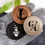 Personalized Golf Silhouette Monogram PU Leather Magnetic Golf Ball Marker with Initial and Name Club Birthday Father's Day Gift for Golf Lovers