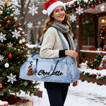 Personalised Christmas Horse Multi-Compartment Waterproof Oxford Travel Bag with Name and Shoulder Strap Christmas Gift for Equestrian Lovers