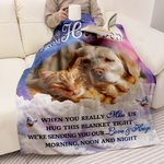 Personalized Starry Sky Moon Cloud Soft Throw Blanket with Photo Remembrance In Loving Memory Sympathy Gift for Loss of Loved One