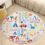 Personalisierte rosa Fantasie Einhorn Rakete Dinosaurier Matte mit Anfangsbuchstaben und Name Raumdekoration Geburtstag Weihnachten Geschenk für Kinder