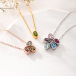 Personalised 1-9 Family Birthstones Women Necklace Dainty Jewellery Birthday Mother's Day Gift for Mom Grandma