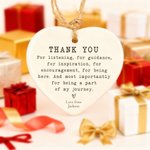 Personalized Heart Shape Thank You Ceramic Ornament with Name Home Decor Christmas Gift for Family and Friends