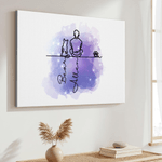 Personalized Silhouette 1-6 Line Dogs Cats Frameless Painting with Name Birthday Anniversary Gift for Pet Owners