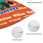 Personalized Cartoon Football Character Throw Pillow Cover with Name and Number Home Decor Birthday Match Day Gift for Boys Football Sports Lovers