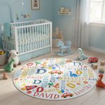 Personalisierte rosa Fantasie Einhorn Rakete Dinosaurier Matte mit Anfangsbuchstaben und Name Raumdekoration Geburtstag Weihnachten Geschenk für Kinder