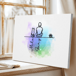 Personalized Silhouette 1-6 Line Dogs Cats Frameless Painting with Name Birthday Anniversary Gift for Pet Owners