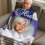 Personalized Starry Sky Moon Cloud Soft Throw Blanket with Photo Remembrance In Loving Memory Sympathy Gift for Loss of Loved One