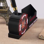 Personalized 3D Printed Firefighter Pen Business Card Holder with Name and Logo Office Desk Decor Appreciation Birthday Gift for Firefighter
