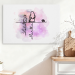 Personalized Silhouette 1-6 Line Dogs Cats Frameless Painting with Name Birthday Anniversary Gift for Pet Owners