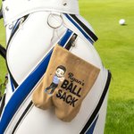 Personalized Cartoon Character Flannel Golf Ball Bag Sack Golf Accessories Funny Birthday Gift for Golfer Golf Player