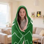 Personalized Baseball Basketball Ball Field Soft Hooded Blanket with Name Team Game Day Birthday Gift for Sports Lovers