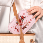 Personligt smyckeskrin i PU-läder med namn och justerbar LED-spegel i tre färger Födelsedagspresent för kvinnor