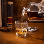 Personalised Christmas Theme Whiskey Decanter Glass Wooden Storage Box Set with Name and Initial Christmas Gift for Men Whiskey Lovers