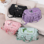 Nom de la fleur de naissance personnalisée en pierres précieuses Sac de week-end imperméable avec bandoulière Accessoires de voyage Cadeau d'anniversaire pour les femmes et les filles