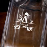 Personalised Santa Hat Initial Whiskey Decanter with Name Bar Accessory Christmas Gift for Men Whiskey Lovers