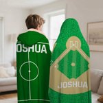 Personalized Baseball Basketball Ball Field Soft Hooded Blanket with Name Team Game Day Birthday Gift for Sports Lovers