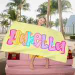 Personalisierte niedlichen hellen Namen schnell trocknen weich überdimensioniert Strand Handtuch Strand Party Geburtstag Geschenk für Kinder Frauen