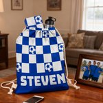 Personalized Balls Pattern Checkerboard Quick Dry Beach Towel with Name Travel Essential Birthday Gift for Famliy Friend Balls Sport Lover