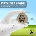 Personalized Golf Silhouette Monogram PU Leather Magnetic Golf Ball Marker with Initial and Name Club Birthday Father's Day Gift for Golf Lovers