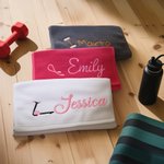 Asciugamano sportivo personalizzato in 100% cotone con nome ricamato multicolore e portatile regalo per amanti del fitness e palestra