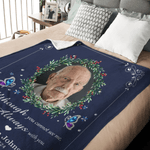 Personalized I'm Always with You Wreath Cardinal Soft Throw Blanket with Photo Name and Date Home Decor Memorial Gift for Family Friends