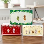 Gepersonaliseerde 1-6 Cartoon Paard Dieren Voedselveilige Metalen Koekjestrommel Opbergblik met Foto's en Namen Kerstcadeau voor Familie en Kinderen