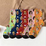 Personalised Birthday Party Theme Face Photo Soft Breathable Mid-Calf Socks with Age Birthday Anniversary Gift for Family Friends